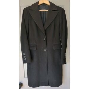 Di Caprio Women's Black  Luxury Made In Europe Wool Silk Blend Coat Sz 38/Small